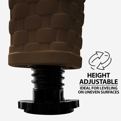 Outdoor Dining Table, Weather Resistant & Glass Top, 90x150cm (W x H) - Wenge - DG206