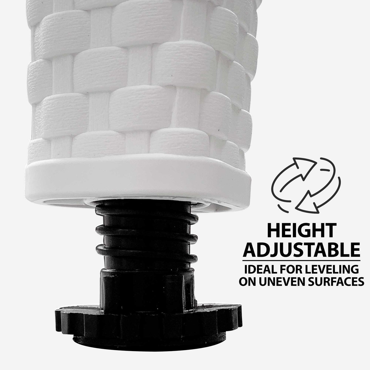 Outdoor Dining Table Weather Resistant PP/Fibreglass, 90x150cm (W x H), White - DG210