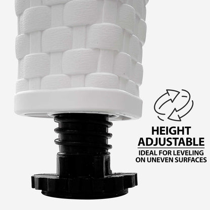 Outdoor Dining Table Weather Resistant PP/Fibreglass, 90x150cm (W x H), White - DG210