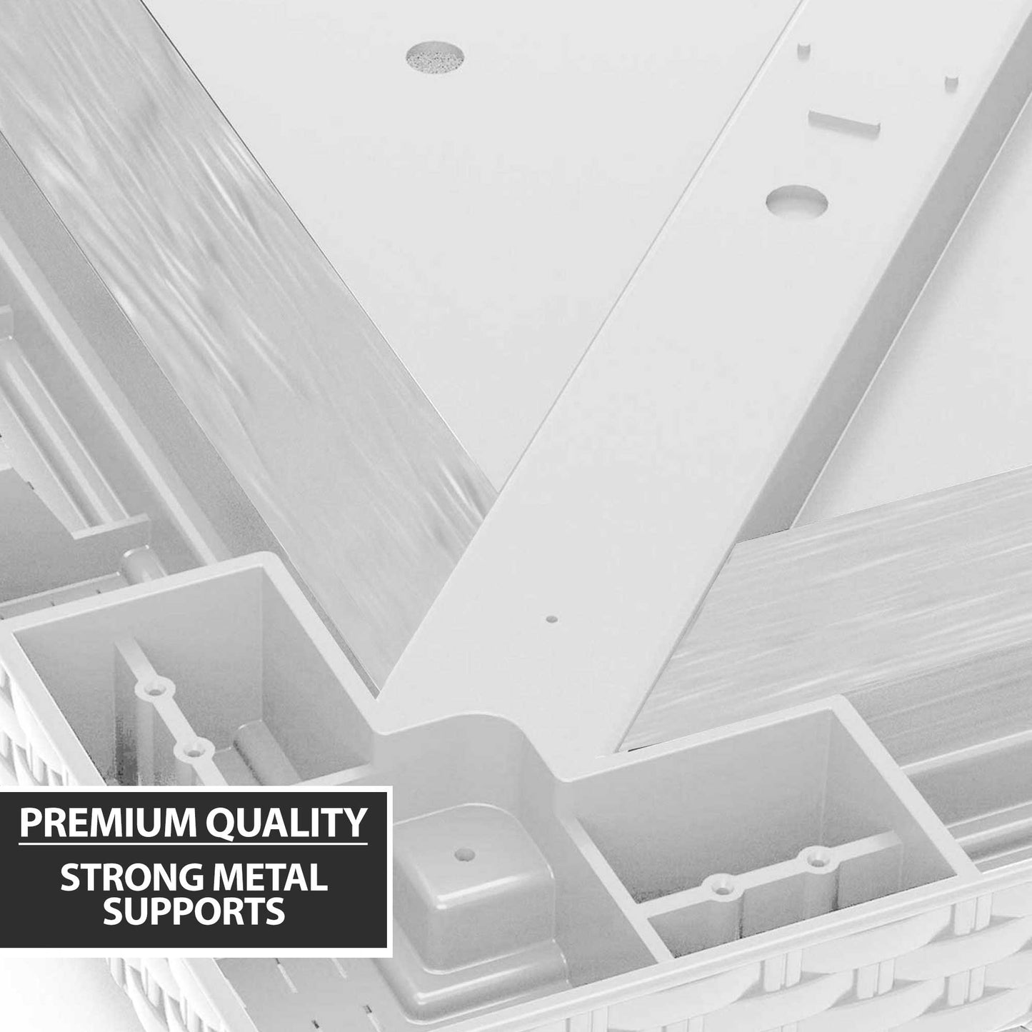 Outdoor Dining Table Weather Resistant PP/Fibreglass, 90x150cm (W x H), White - DG210