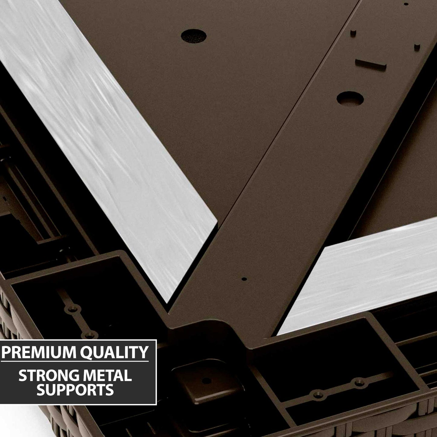 Outdoor Dining Table, Weather Resistant & Glass Top, 90x150cm (W x H) - Wenge - DG206