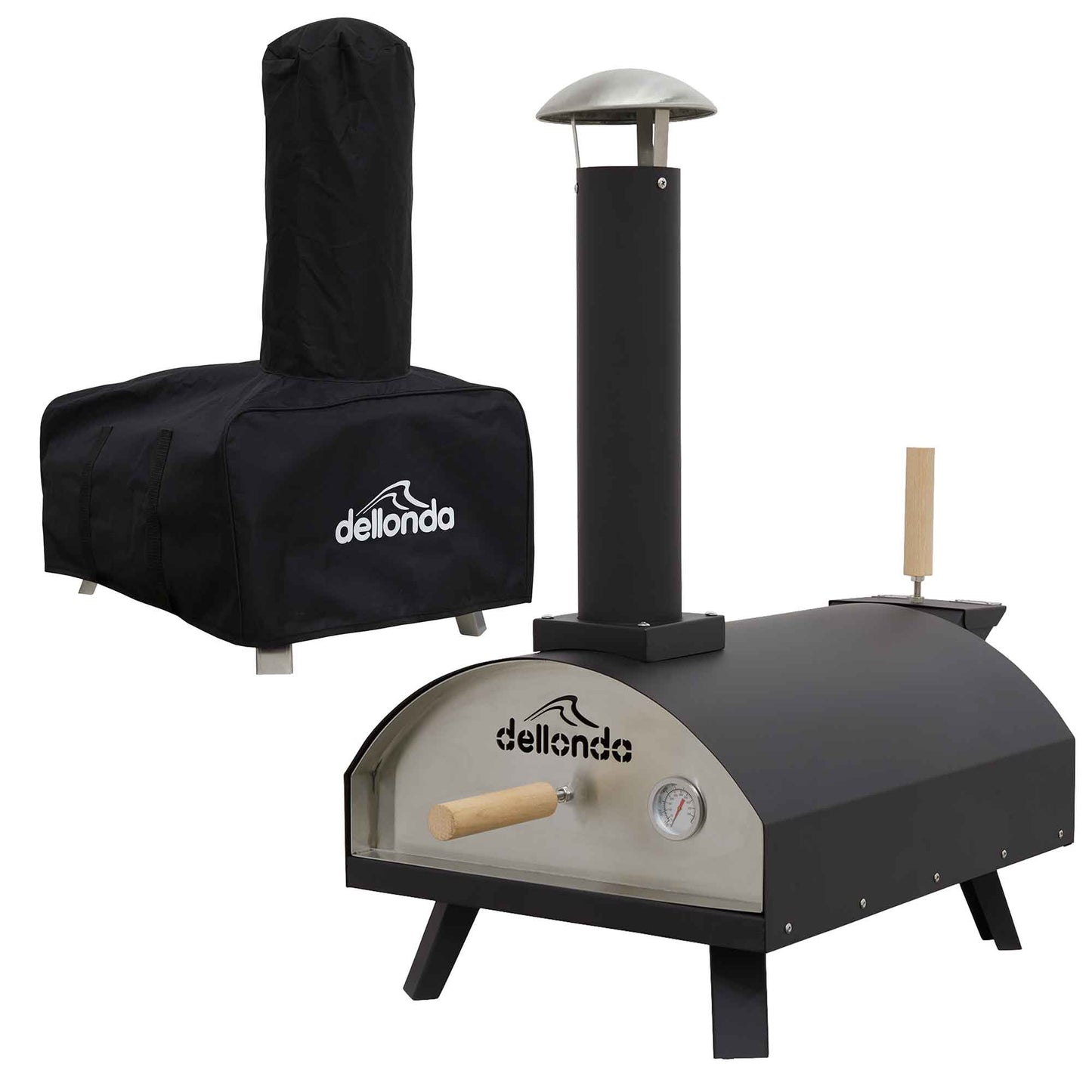 Wood-Fired 14" Pizza Oven and Smoking Oven with Pizza Peel & Cover - DG218