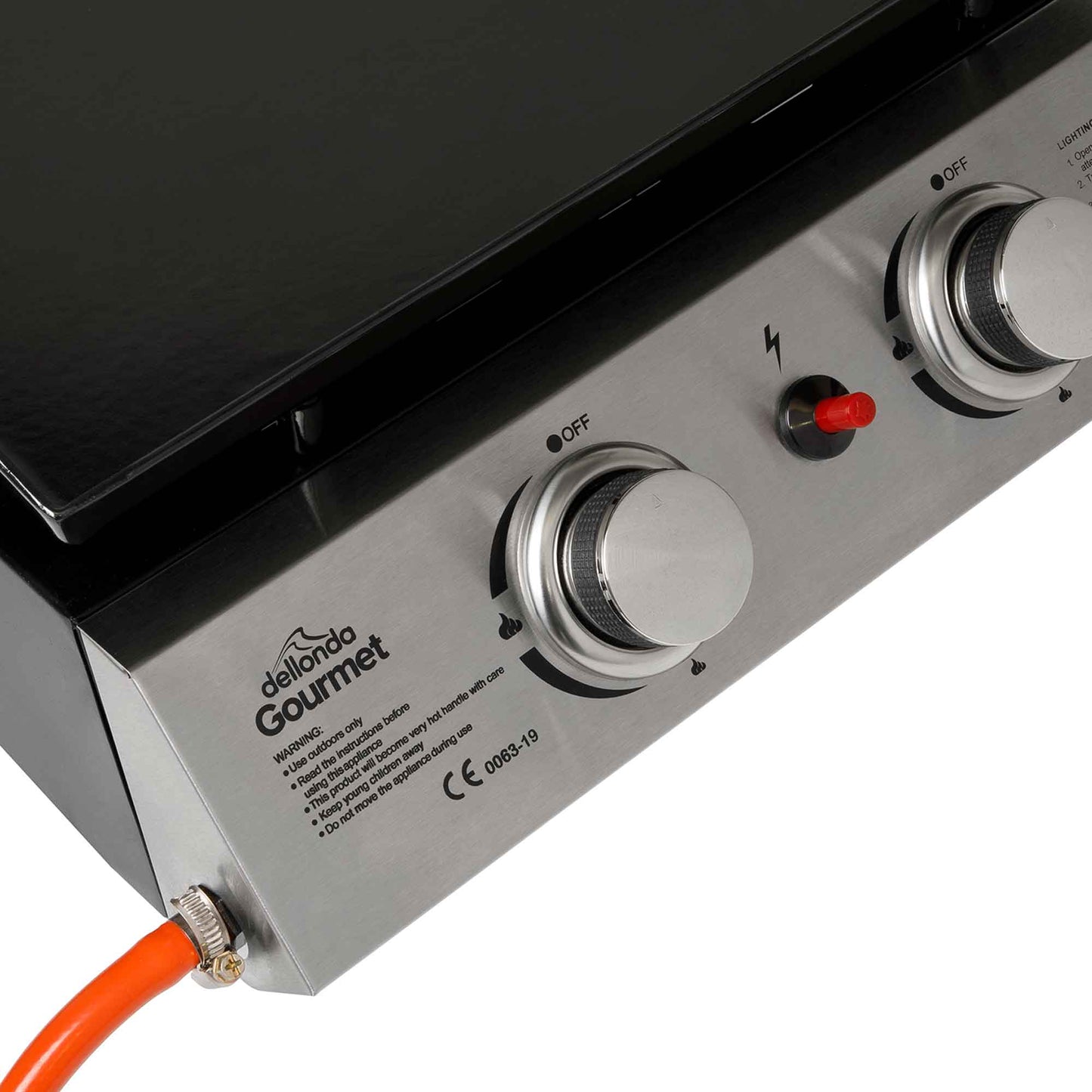 2 Burner Portable Gas Plancha 5kW BBQ Griddle, Stainless Steel - DG21