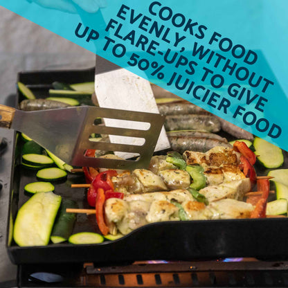 2 Burner Portable Gas Plancha 5kW BBQ Griddle, Stainless Steel with Cover & Trolley - DG249