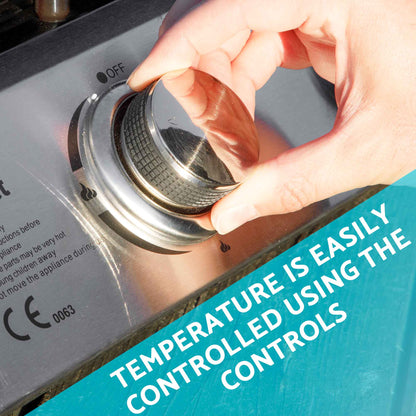 2 Burner Portable Gas Plancha 5kW BBQ Griddle with Cover, Stainless Steel - DG232