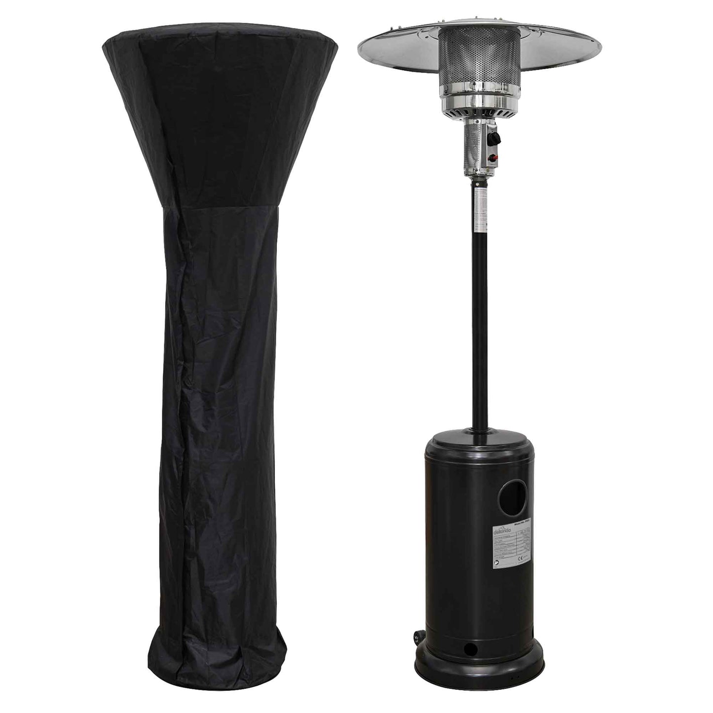Freestanding Gas Patio Heater 13kW with Wheels & Cover for Commercial & Domestic Use, Black - DG220