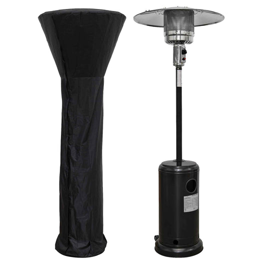 Freestanding Gas Patio Heater 13kW with Wheels & Cover for Commercial & Domestic Use, Black - DG220