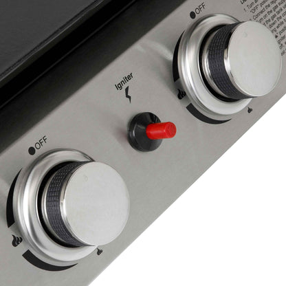 3 Burner Portable Gas Plancha 7.5kW BBQ Griddle, Stainless Steel - DG22