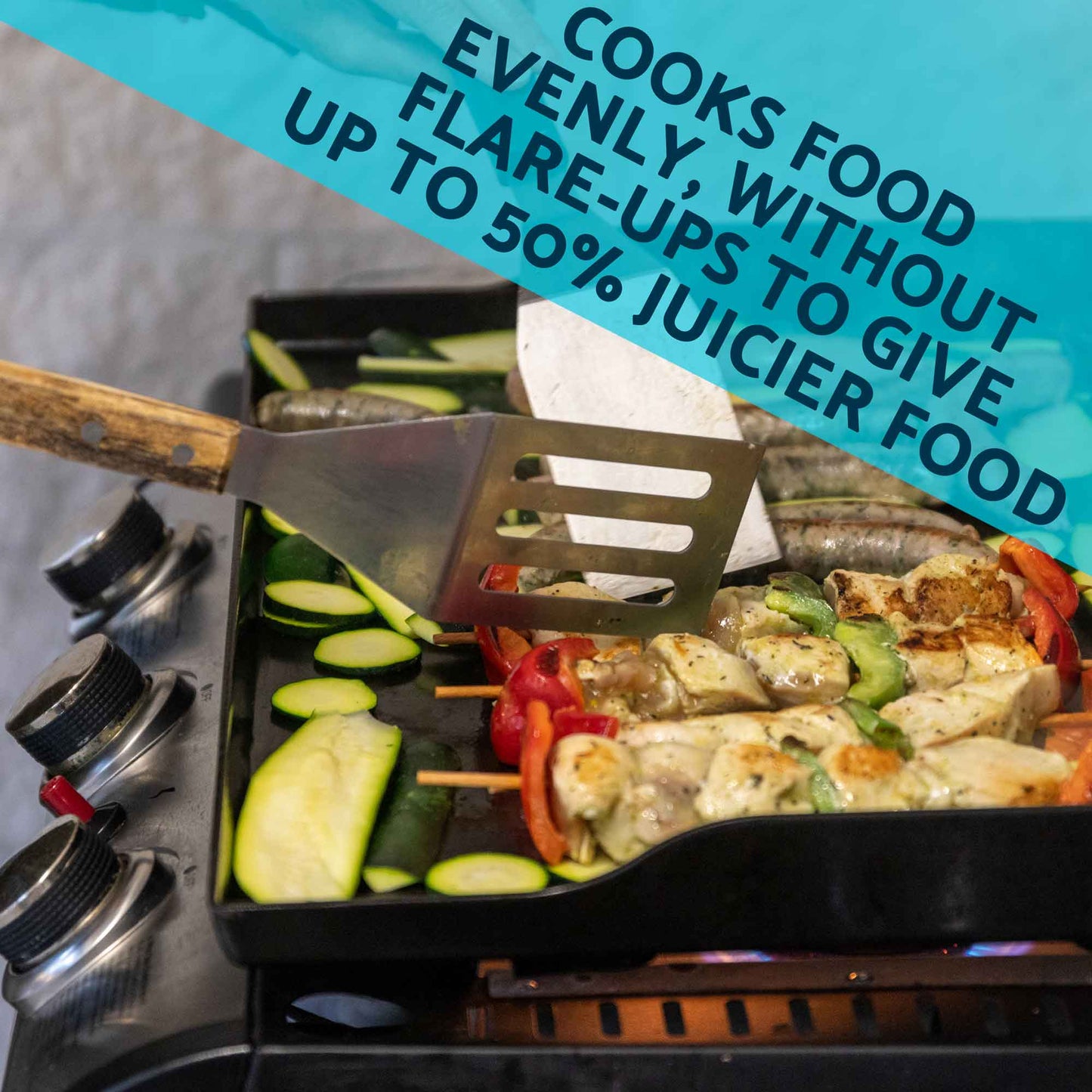 3 Burner Portable Gas Plancha 7.5kW BBQ Griddle, Stainless Steel - DG22