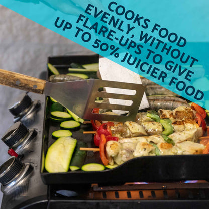 3 Burner Portable Gas Plancha 7.5kW BBQ Griddle with Cover, Stainless Steel - DG233