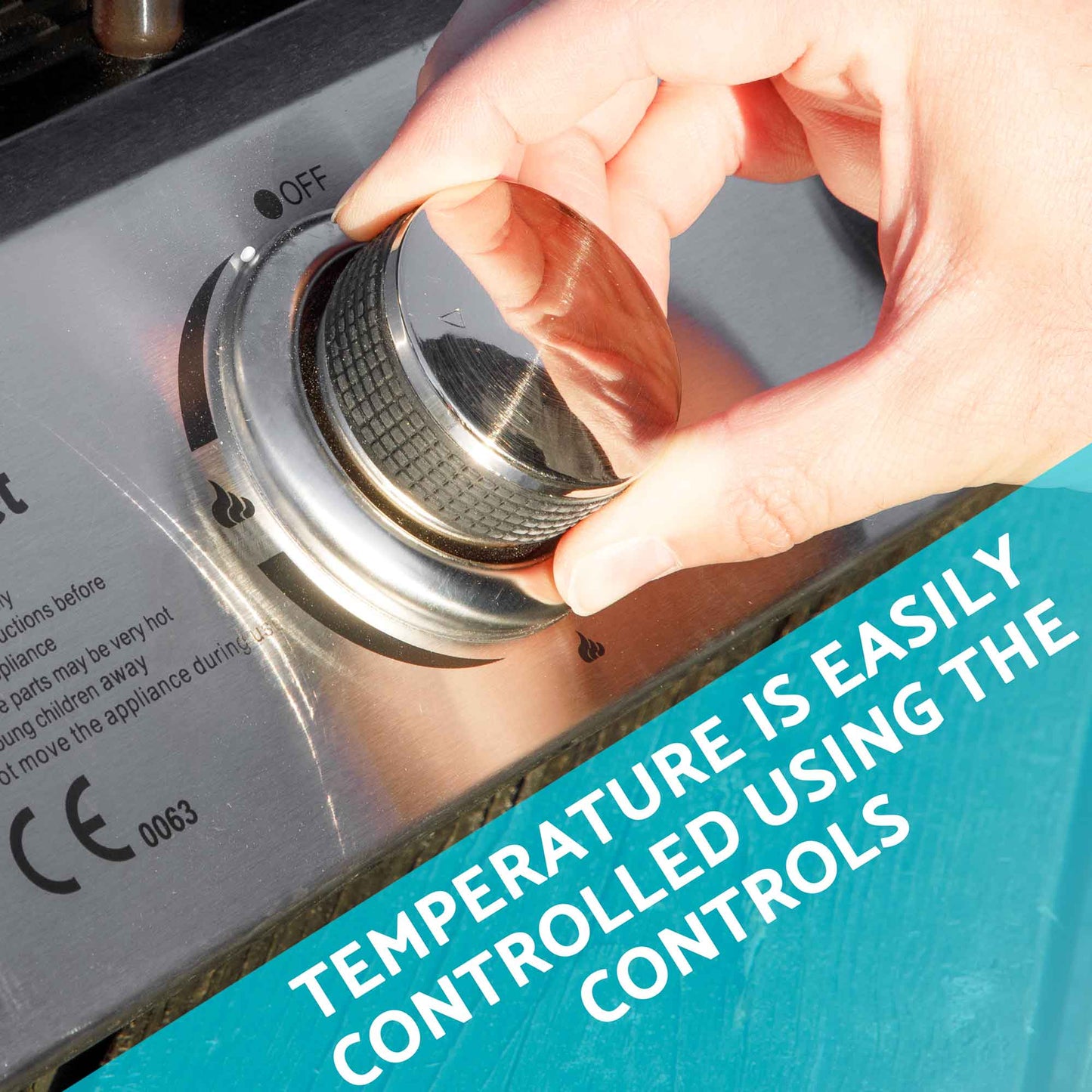 4 Burner Portable Gas Plancha 10kW BBQ Griddle, Stainless Steel - DG23