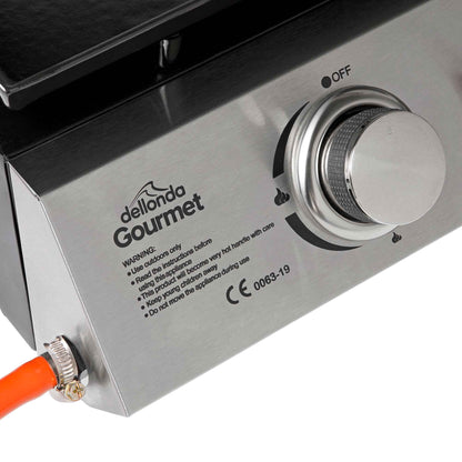 4 Burner Portable Gas Plancha 10kW BBQ Griddle, Stainless Steel - DG23