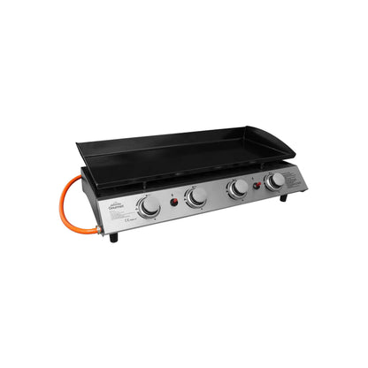 4 Burner Portable Gas Plancha 10kW BBQ Griddle, Stainless Steel - DG23