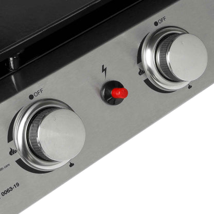 4 Burner Portable Gas Plancha 10kW BBQ Griddle, Stainless Steel - DG23