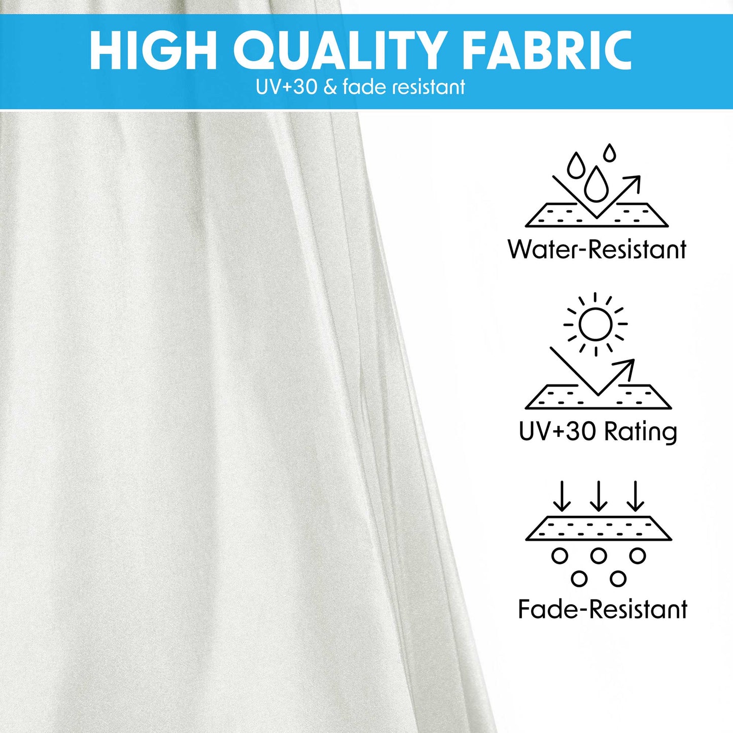 Ø3m Banana Parasol/Umbrella with Cover & Crank Handle - Cream - DG265