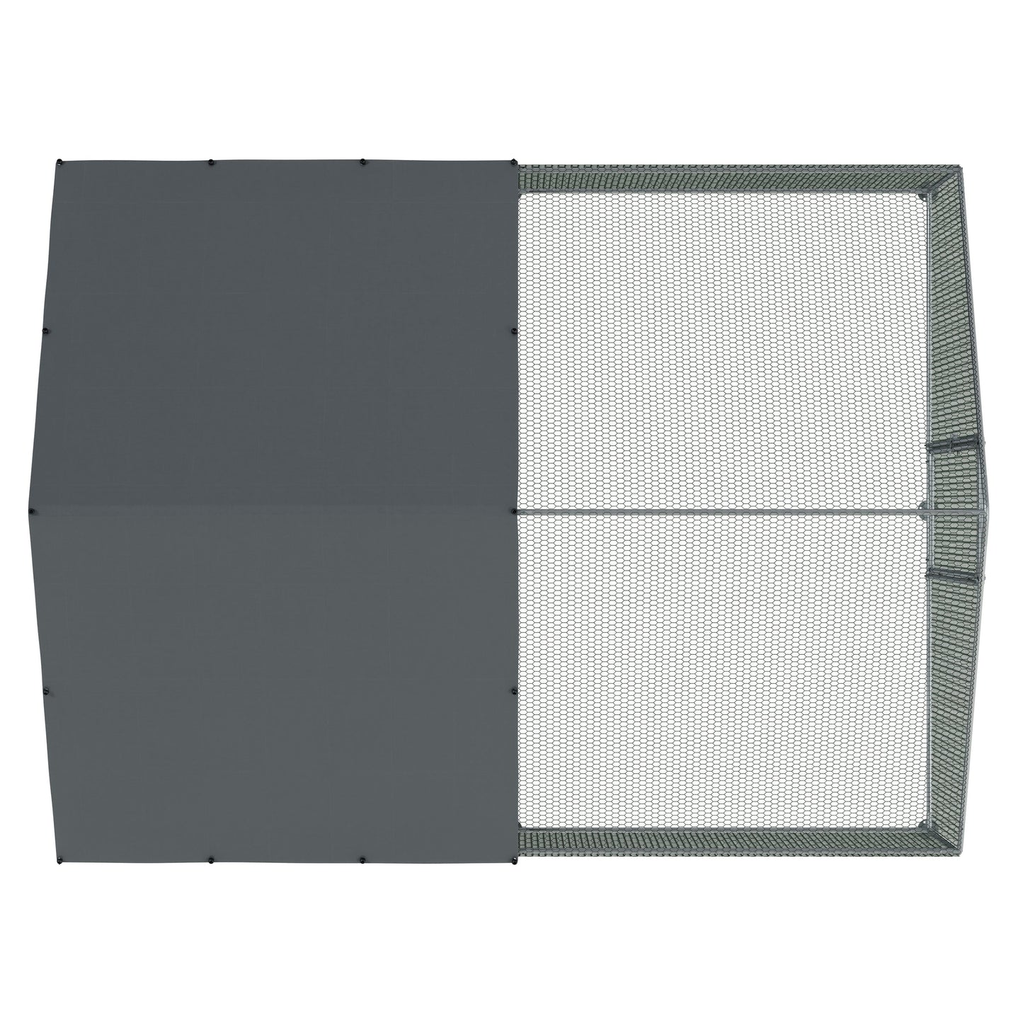 3x4m Walk-In Galvanized Steel Chicken Run with Solar Roof Cover & PVC Coated Chicken Wire, For Chickens, Ducks, Fowl and  Poultry - DG279