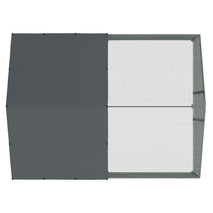 3x4m Walk-In Galvanized Steel Chicken Run with Solar Roof Cover & PVC Coated Chicken Wire, For Chickens, Ducks, Fowl and  Poultry - DG279