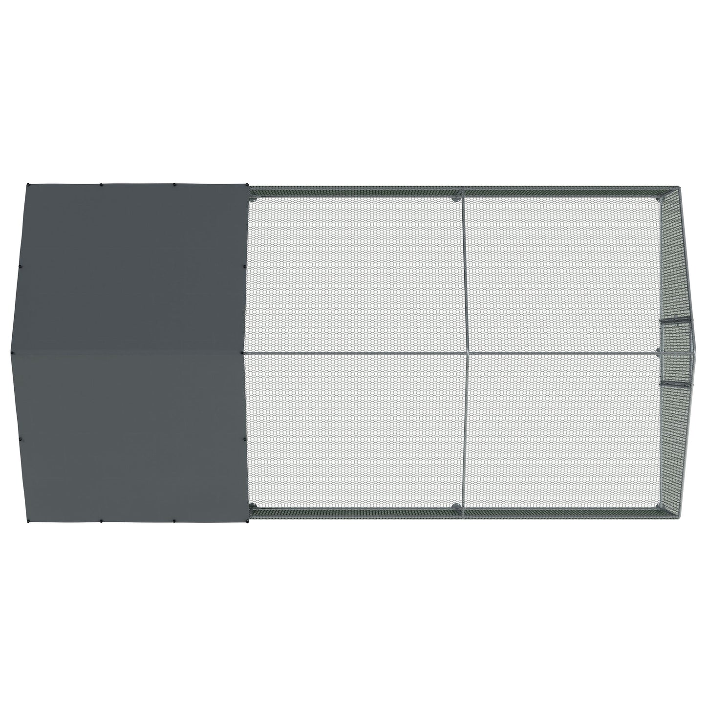 3x6x2m Walk-In Galvanised Steel Chicken Run with Roof Cover & PVC Coated Chicken Wire - DG280