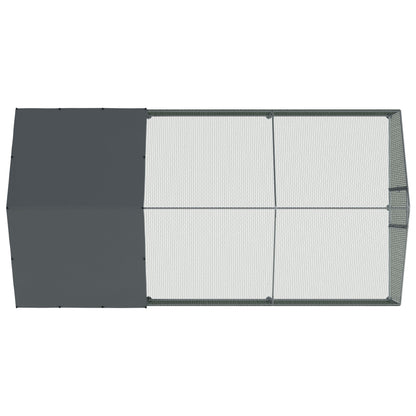 3x6x2m Walk-In Galvanised Steel Chicken Run with Roof Cover & PVC Coated Chicken Wire - DG280