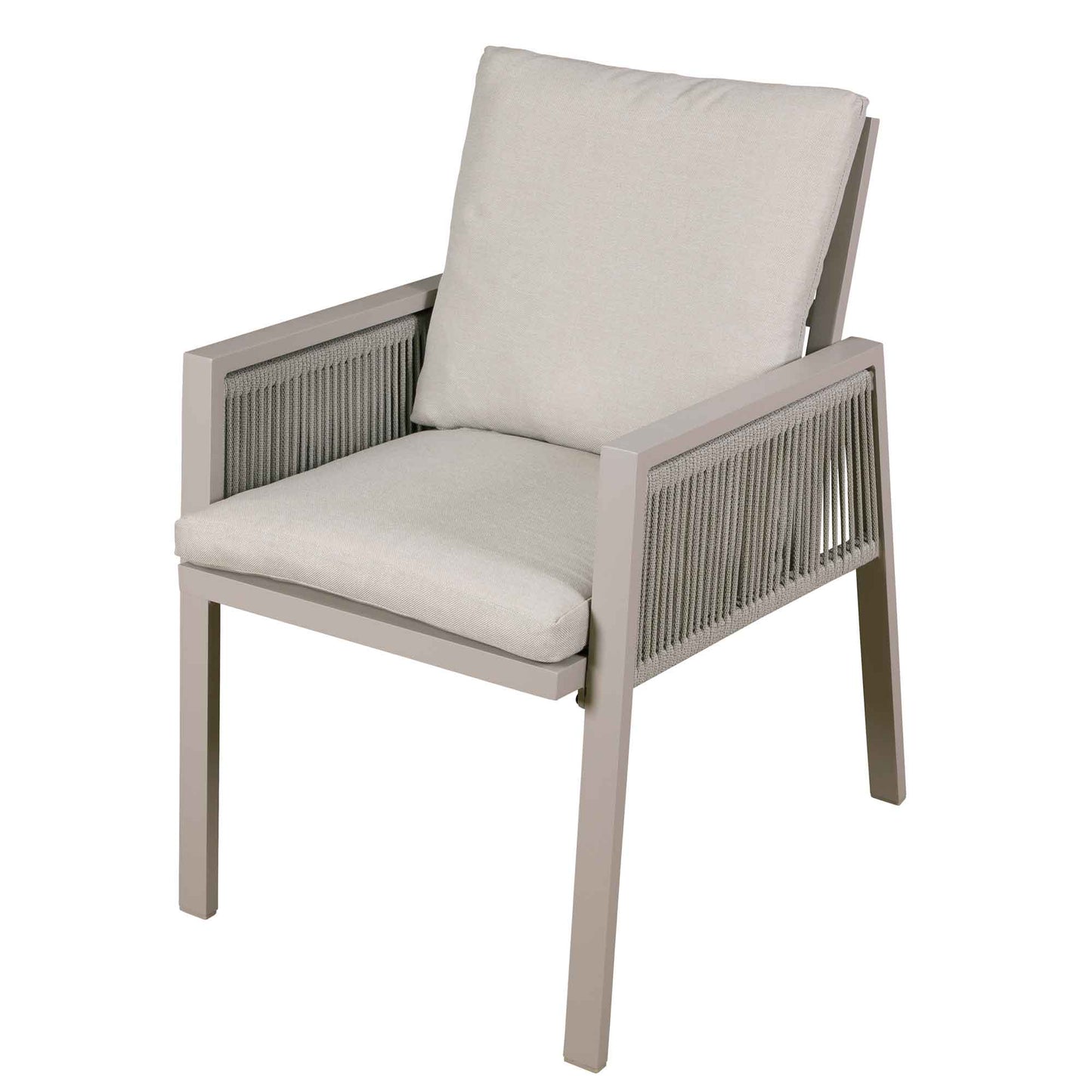Fusion Garden/Patio Dining Chairs with Armrests, Set of 6, Light Grey - DG49