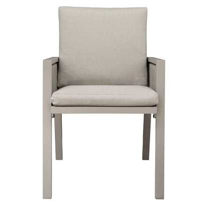 Fusion Garden/Patio Dining Chairs with Armrests, Set of 6, Light Grey - DG49