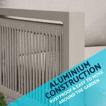 Fusion Garden/Patio Aluminium Dining Chair with Armrests, Set of 4, Light Grey - DG50