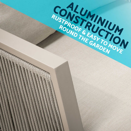 Fusion 4 Piece Outdoor Aluminium Sofa Set, Light Grey - DG56