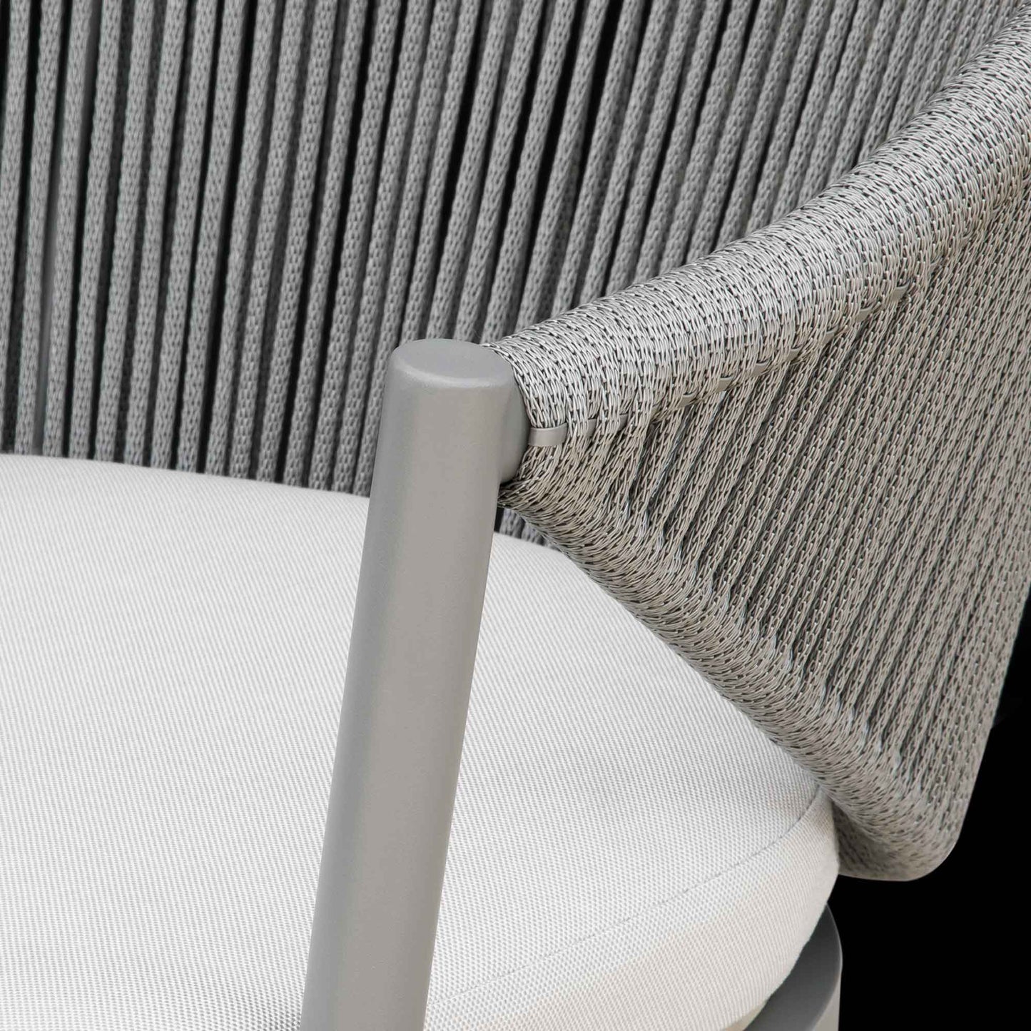 Echo 3 Piece Aluminium Balcony Set with Tempered Glass Top, Grey - DG58