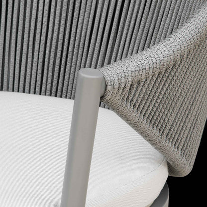 Echo 3 Piece Aluminium Balcony Set with Tempered Glass Top, Grey - DG58