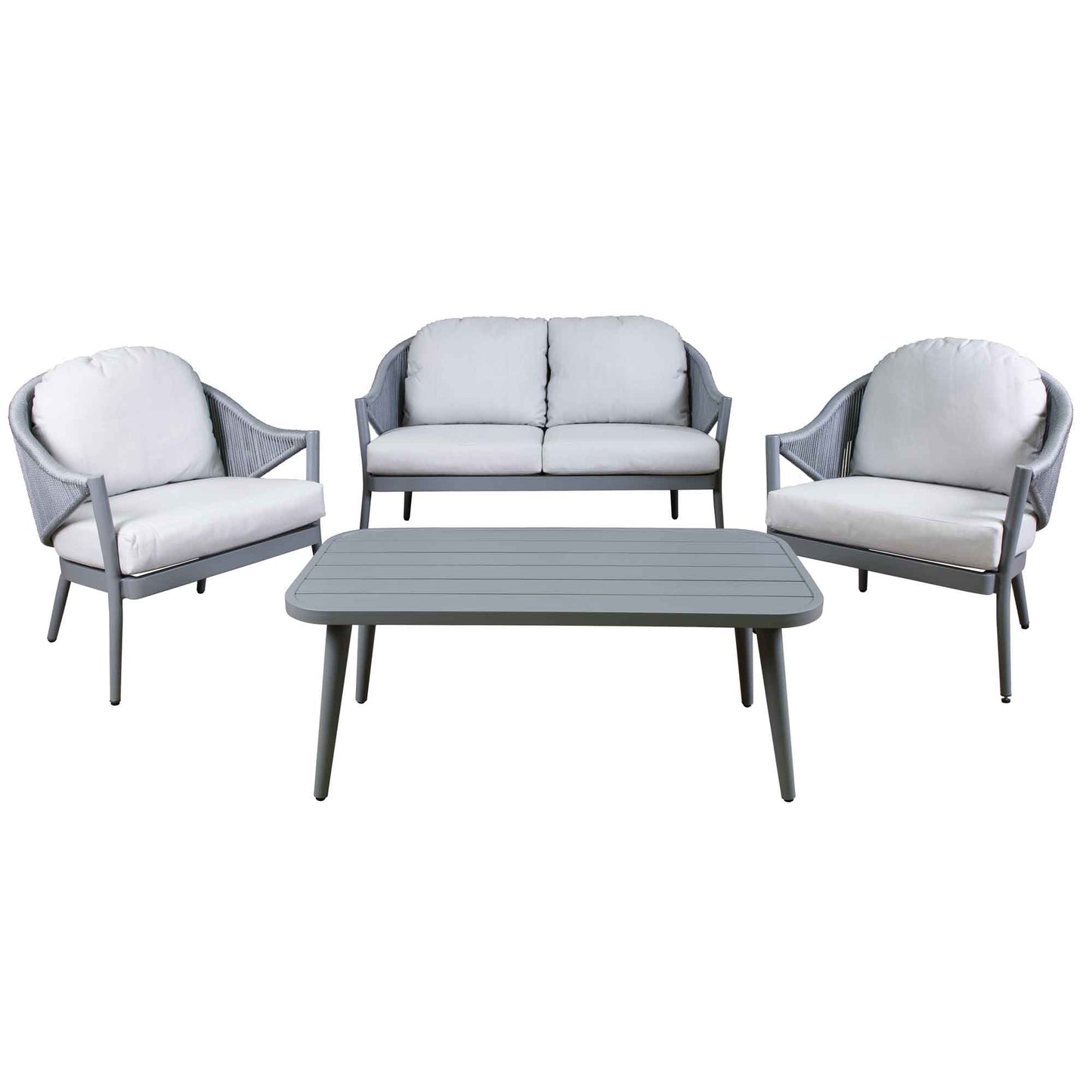 Echo 4 Piece Aluminium Outdoor Sofa Set, Grey - DG59