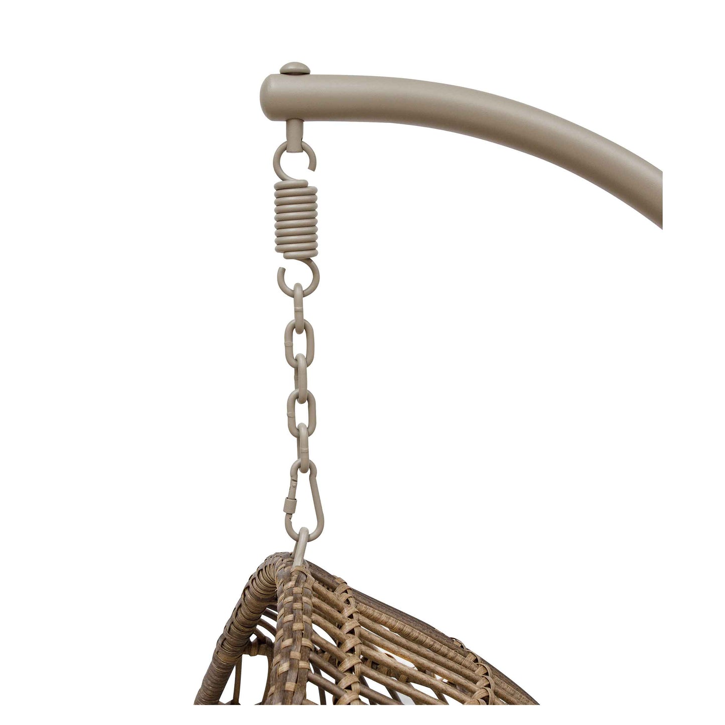 Egg Hanging Single Swing Chair, Wicker Rattan Basket & Steel Frame - DG60