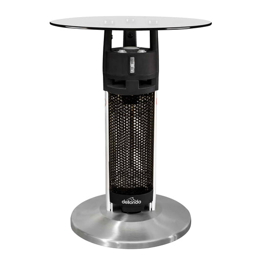 65cm Bistro Bar Table with 1200W Patio Heater, Black/Stainless Steel - DG62