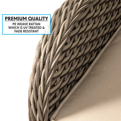 Chester Rattan Wicker Garden Dining Chairs with Cushions, Brown - DG64