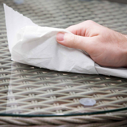 Chester Rattan Wicker Outdoor Bistro Table with Tempered Glass Top, Brown - DG65