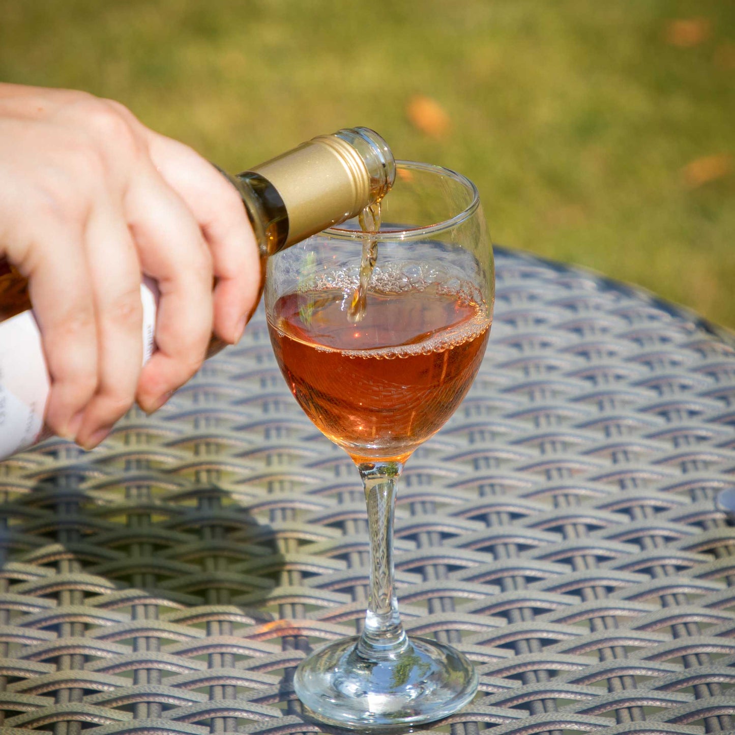 Chester Rattan Wicker Outdoor Bistro Table with Tempered Glass Top, Brown - DG65