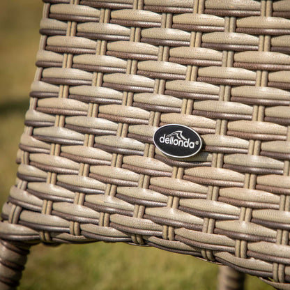 Chester Rattan Wicker Outdoor Bistro Table with Tempered Glass Top, Brown - DG65