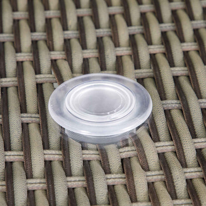 Chester Rattan Wicker Outdoor Dining Table with Tempered Glass Top - Brown - DG66