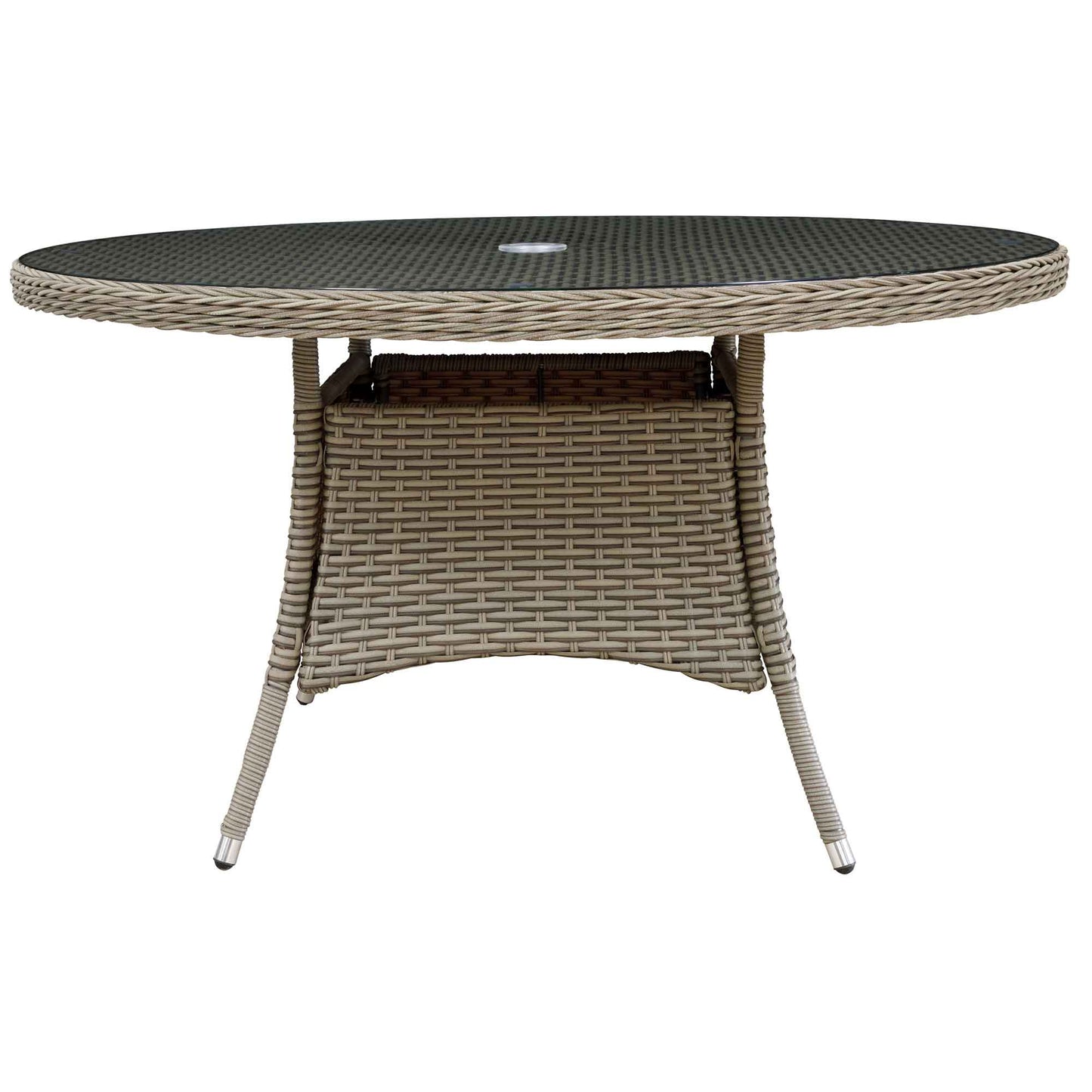 Chester Rattan Wicker Outdoor Dining Table with Tempered Glass Top - DG67