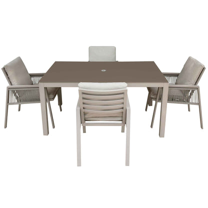 Dellonda Fusion 5 Piece Outdoor Dining Set with Weatherproof Aluminium Frame - DG275