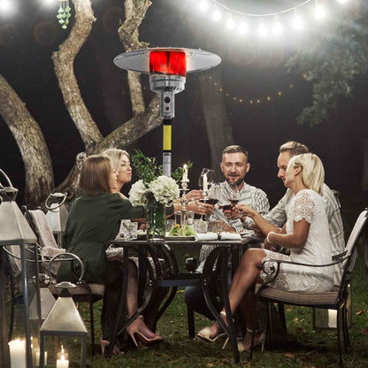 Freestanding Gas Patio Heater 13kW with Wheels & Cover for Commercial & Domestic Use, Black - DG220