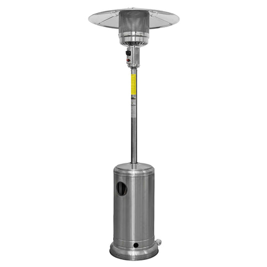Freestanding Gas Patio Heater 13kW with wheels, Stainless Steel - DG2