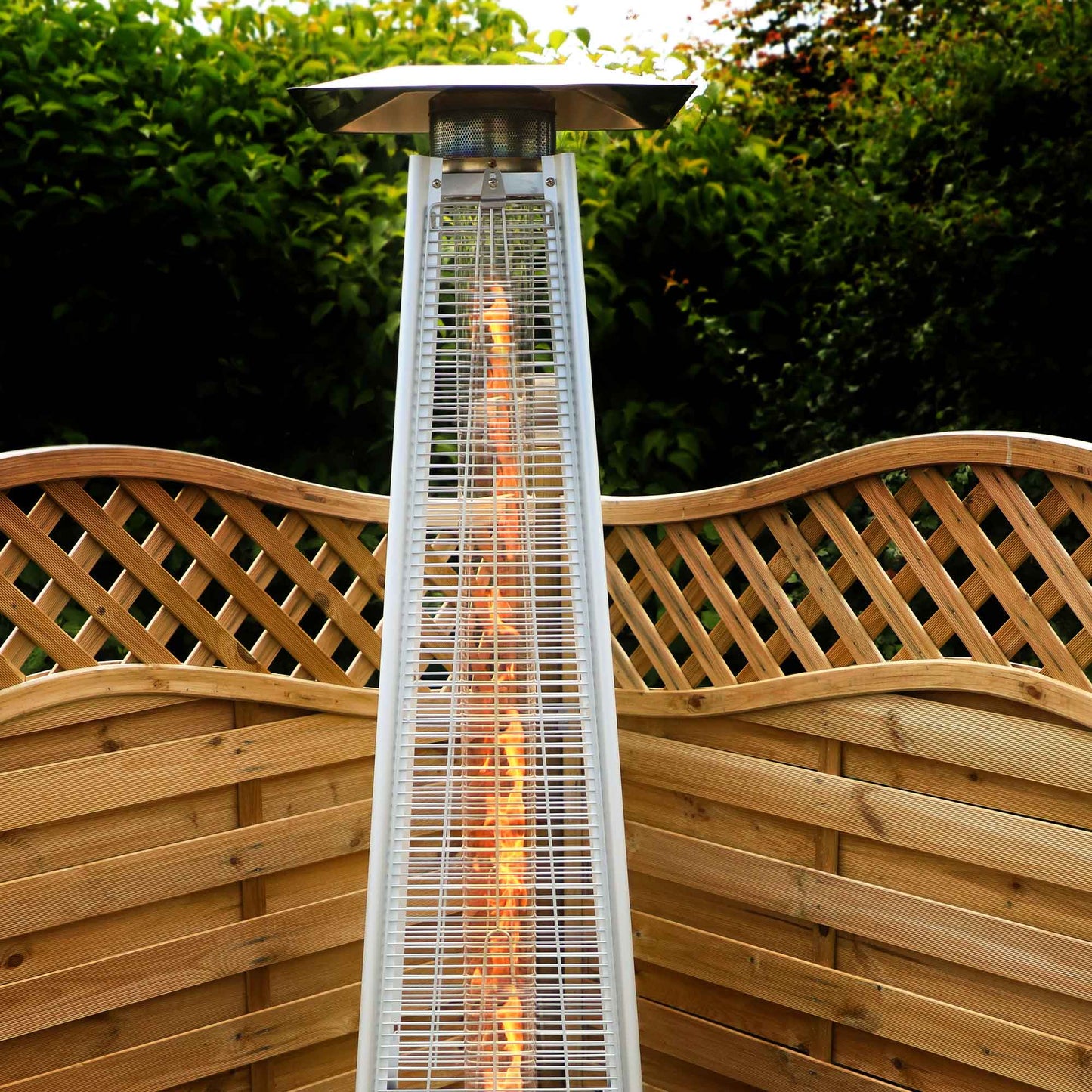 Pyramid Gas Patio Heater 13kW for Commercial & Domestic Use, with Cover, Stainless Steel - DG225