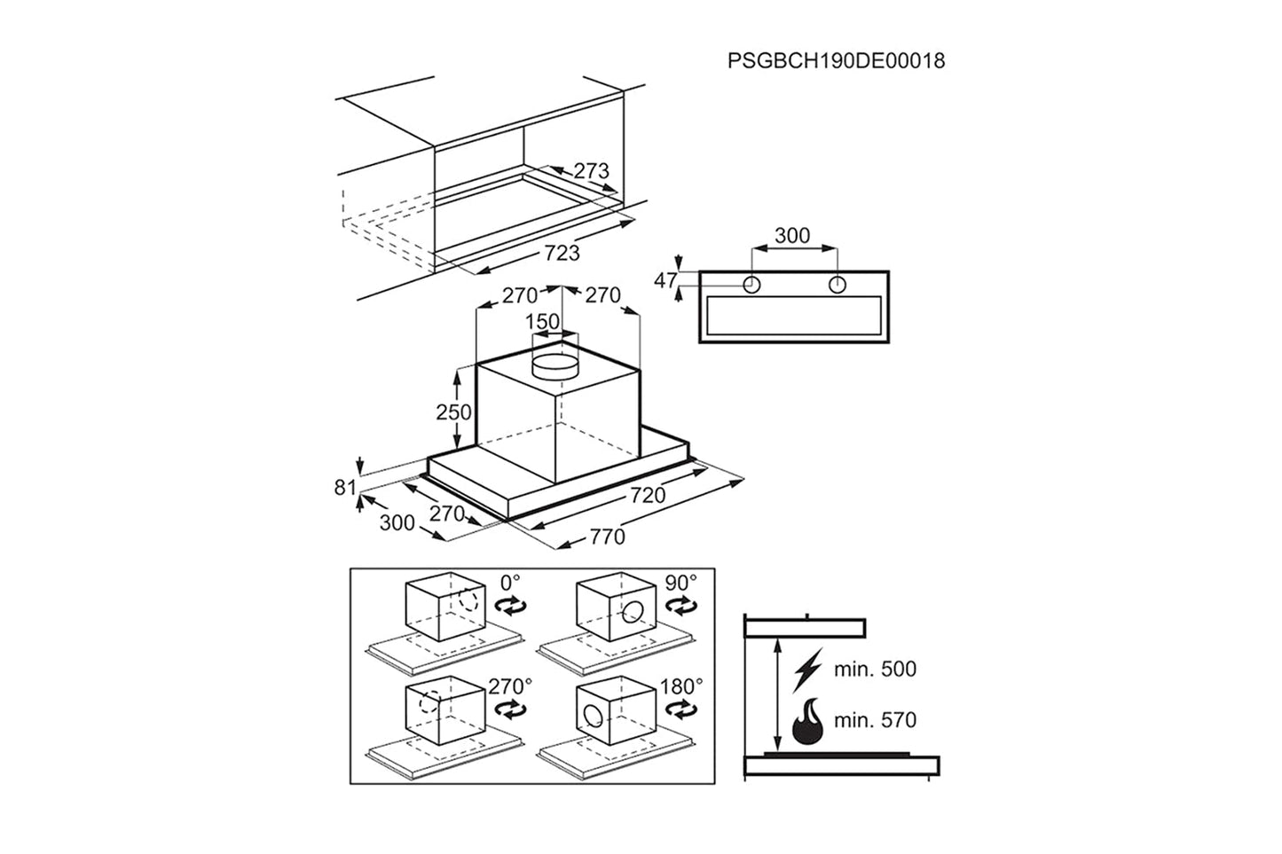 AEG 6000 Series 80cm Hob2Hood Built-in Cooker Hood | DGE5861HB