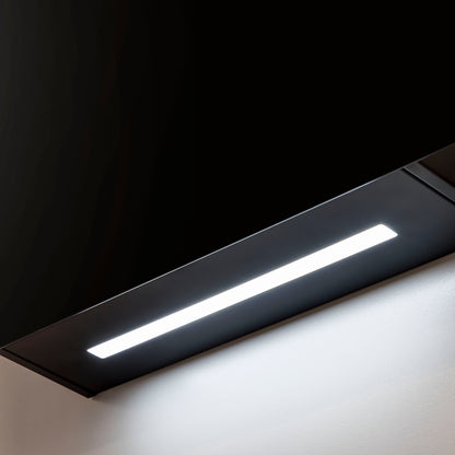 Baridi 60cm Angled Chimney Cooker Hood with Carbon Filters, Touch Controls & LED Lamp, Black Glass - DH105