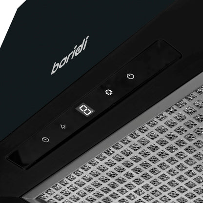 Baridi Island Cooker Hood, Square, 40cm, 3-Speed, Black - DH109