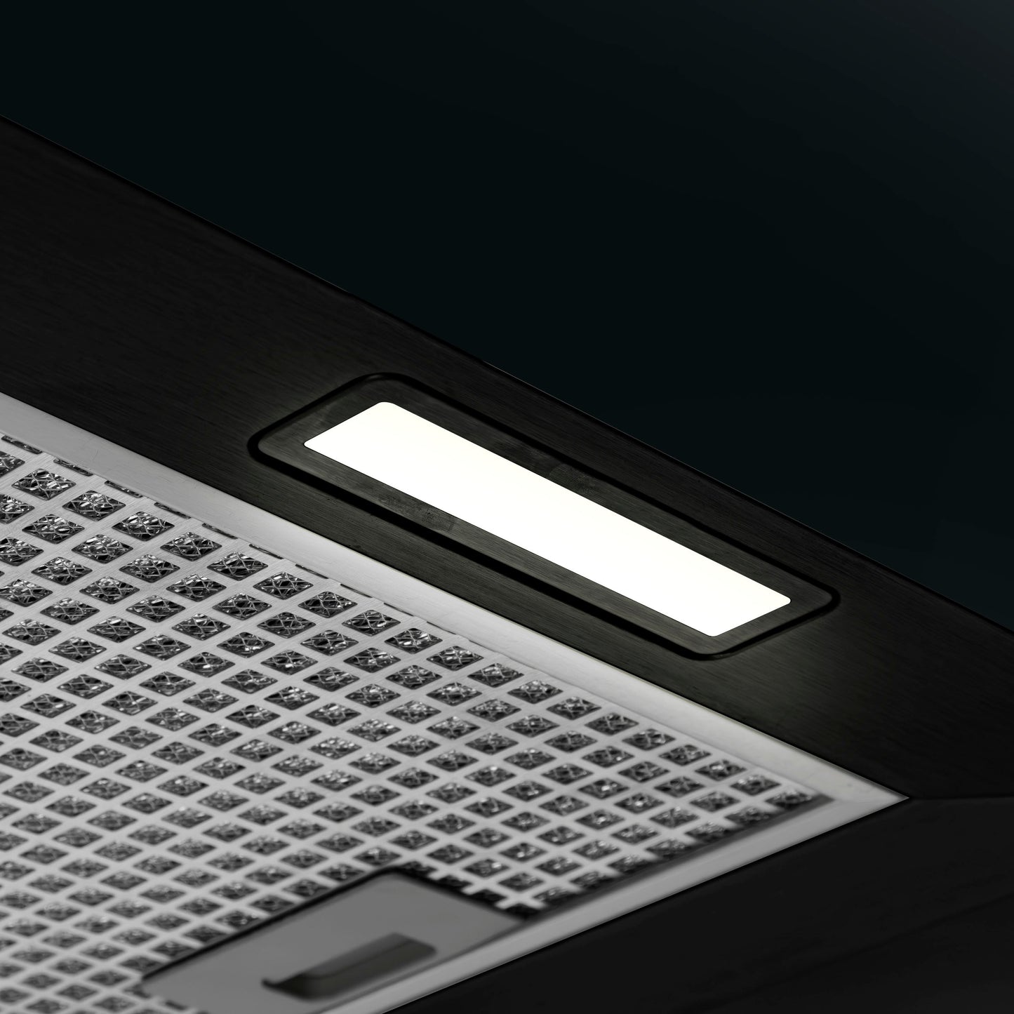 Baridi Island Cooker Hood, Square, 40cm, 3-Speed, Black - DH109