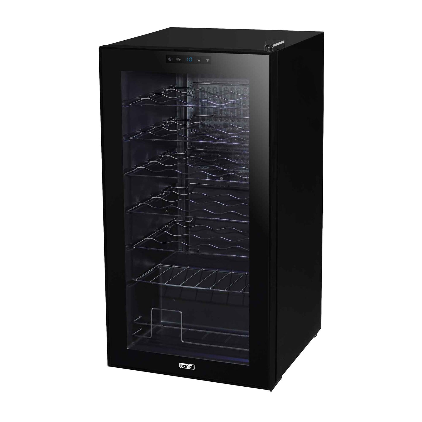 Baridi 28 Bottle Wine Cooler Fridge with Digital Touch Screen Controls & LED Light, Black - DH10