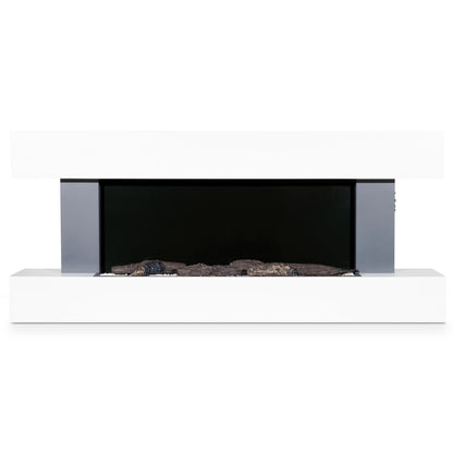 Baridi 52" Electric Fireplace, Wall Mounting with LED Flame Effects, Grey - DH112