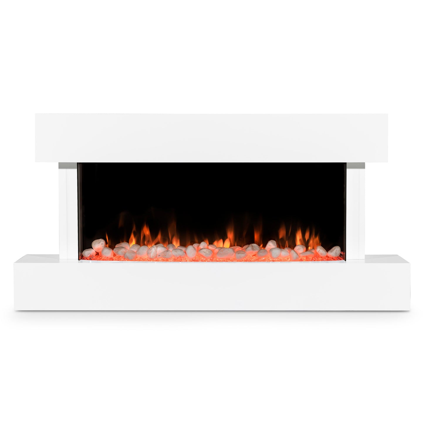Baridi 46" Electric Fireplace, Wall Mounting with LED Flame Effects,  White - DH113