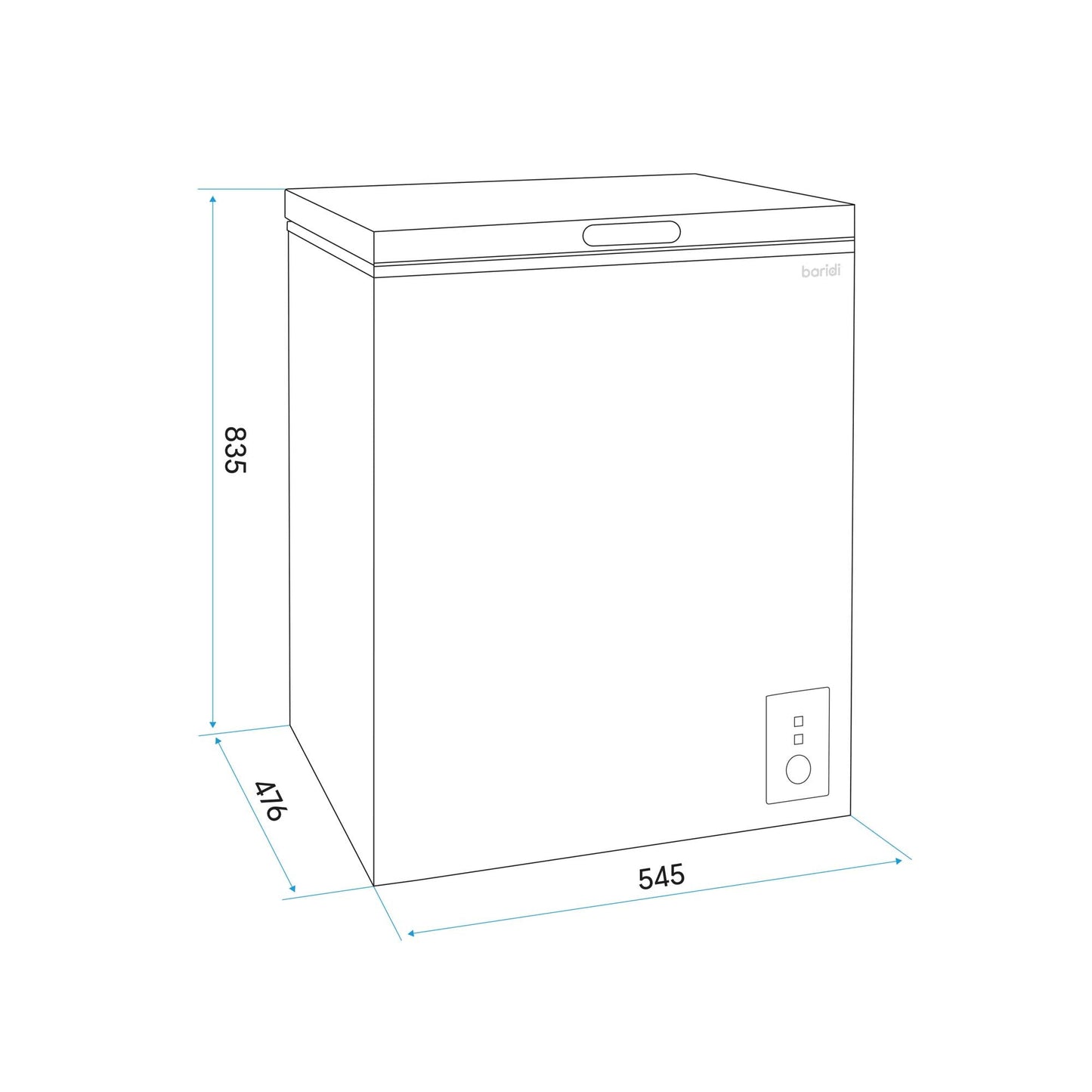 Baridi Freestanding Chest Freezer, 99L, Garage and Outbuilding Safe, Adj. Thermostat, White - DH116